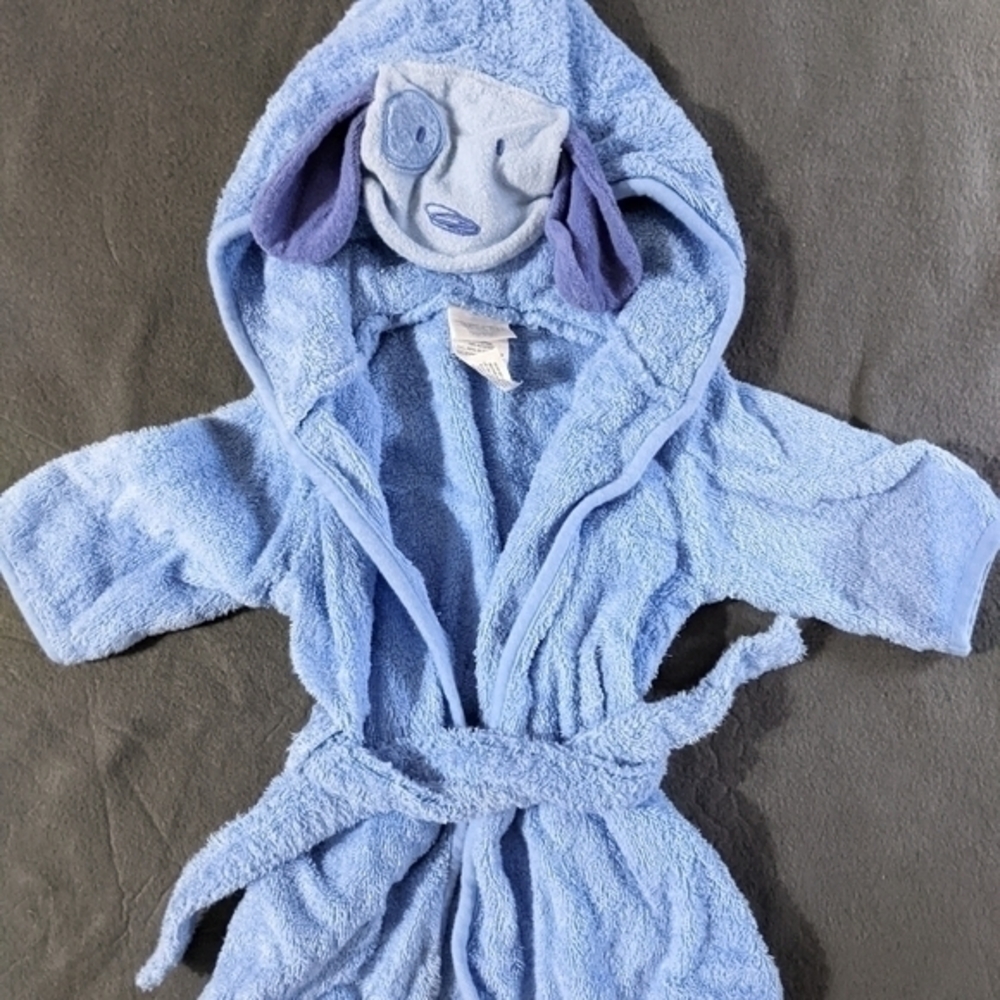 boys Carter's 9 months blue puppy hooded bath Robe
